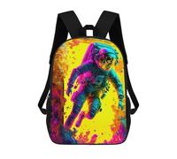 sinyumoney Vibrant Astronaut Artwork Kids School Backpack 3D Printed Fashion School Bag Casual School Bag for Boys Elementary And Middle School Students 17inch