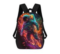 sinyumoney Vibrant Astronaut in Space -10 Backpacks, Kids Backpack Student School Bag 3D Printed Travel Backpacks Fashion Accessory Backpack Children Waterproof School Bags 17inch