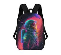 sinyumoney Vibrant Astronaut in Space -3 School Bag Backpack Teen Schoolbag 3D Printing Adjustable Schoolbag Fashion Pocket Bag for Kids Boys Girls Students And Teenagers Fans 17inch