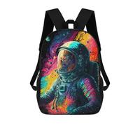 sinyumoney Vibrant Astronaut in Space -6 School Backpack High Secondary School Bags Casual Backpack for Girls Boys Teenage 17inch