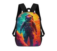 sinyumoney Vibrant Astronaut in Space -9 Children's Backpack, Schoolbag Large Capacity Students Bookbag Rucksack Knapsack for Boys Girls Adults Teen 17inch