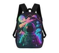 sinyumoney Vibrant Astronaut Journey -3 Kids School Backpack 3D Printed Backpacks Fashion School Bag Rucksacks for Boys Elementary And Middle School Students 17inch