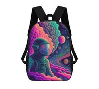 sinyumoney Vibrant Astronaut Journey -4 Children's School Backpack Fashion Casual Children's Backpacks 3D Printed School Bags Boy Large Backpack 17inch