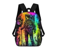 sinyumoney Vibrant Astronaut Journey -5 Backpacks, Kids Backpack Student School Bag 3D Printed Travel Backpacks Fashion Accessory Backpack Children Waterproof School Bags 17inch