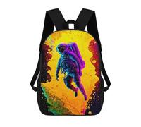 sinyumoney Vibrant Astronaut Journey School Bag 3D Printed Backpacks Fashion Kids School Backpack Boys Rucksacks for Boys Middle School Students 17inch