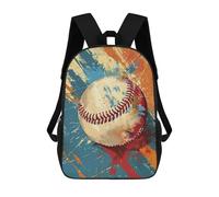 sinyumoney Vibrant Baseball Art School Backpack School Bags for Girls Boys Backpack with Pocket Fashion School Bag Kids Backpack 17inch