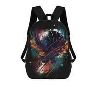 sinyumoney Vibrant Basketball Art Print Backpack School Bag High Secondary School Bags Casual Backpack - Perfect for Travel, Work And Daily Use 17inch