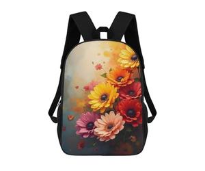 sinyumoney Vibrant Blooming Flowers Backpack Cartoon Plush Bag, 3D Backpack for Kids School Bag Birthday Gift Idea for Boys And Girls 17inch