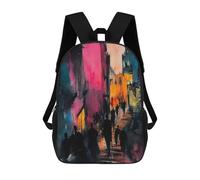 sinyumoney Vibrant City Alley - Expressive Urban Street Scene School Backpack Computer Rucksack for School/Work/Travel for Girl, Teen Girls 17inch
