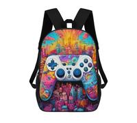 sinyumoney Vibrant Cityscape Controller Artwork Backpack School Rucksack Casual Daypacks School Work Travel Bag for Boys/Girls/Teenagers 17inch