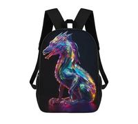 sinyumoney Vibrant Crystal Dragon Backpacks Kids School Backpack School Bag 3D Printed School Bag for Boys Elementary And Middle School Students 17inch