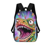 sinyumoney Vibrant Dinosaur Artwork School Bag 3D Printed Backpacks Fashion Kids School Backpack Boys Rucksacks for Boys Middle School Students 17inch