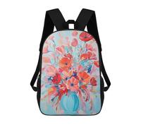 sinyumoney Vibrant Floral Arrangement Children's Backpack, Schoolbag Large Capacity Students Bookbag Rucksack Knapsack for Boys Girls Adults Teen 17inch