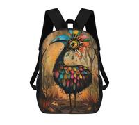 sinyumoney Vibrant Forest Dodo Kids' Backpack 3D Printing School Bag Boys Cool Daypacks Casual Knapsack Fun Back Bag for Kids And Teenager 17inch