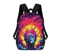 sinyumoney Vibrant Fusion Artistic Expression Kids Backpack,School Backpack Kids School Bag 3D Printed Cartoon Large Capacity Backpack for Kids Boys And Girls 17inch