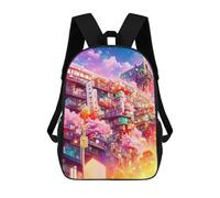 sinyumoney Vibrant Futuristic Cityscape Backpack School Bag Work Business College School for Men/Women 17inch