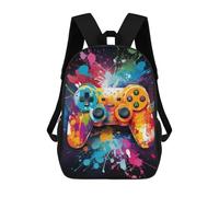 sinyumoney Vibrant Game Controller Artwork -2 Kids Backpack,School Backpack Kids School Bag 3D Printed Cartoon Large Capacity Backpack for Kids Boys And Girls 17inch