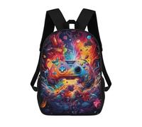 sinyumoney Vibrant Gaming Controller Artwork -100 Backpacks 3D Printed School Bag Casual Kids Fashion School Bag for Boys Middle School Students School 17inch