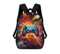 sinyumoney Vibrant Gaming Controller Artwork -111 School Bag 3D Printed Children's School Backpack Casual Fashion Travel Backpacks for Kids School Students 17inch