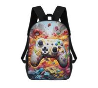 sinyumoney Vibrant Gaming Controller Artwork -12 Children Casual Backpacks School Bag for Teenagers Girls Boys Book Bags Back Pack 17inch