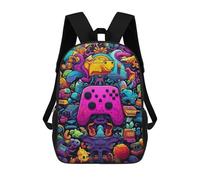 sinyumoney Vibrant Gaming Controller Artwork -120 Kids Backpacks,3D Personalized School Bookbags for Boys Girls Large Schoolbags Casual Daypack 17inch