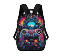 sinyumoney Vibrant Gaming Controller Artwork -135 3D Printed Children's School Backpack for Kids Travel Rucksacks Book Bags Kids School Bag 17inch