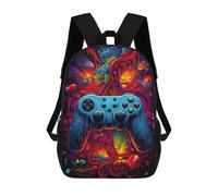 sinyumoney Vibrant Gaming Controller Artwork -157 Fashion Student School Backpack Suitable for Boys Girls Kids Casual Outdoor Travel Essential Daypack 17inch
