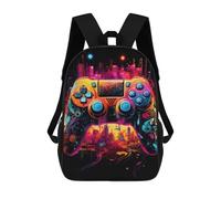 sinyumoney Vibrant Gaming Controller Artwork -16 Kids Backpacks Children Bag,Anime Bag,Large Capacity Kids Backpack, 3D Printed Children's,Student Schoolbag,Kids Boys Girls School Bag 17inch