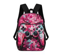 sinyumoney Vibrant Gaming Controller Artwork -165 Backpack for School 3D Printed Boys Girls School BagChildren Bookbag Travel Rucksack 17inch