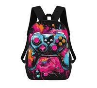 sinyumoney Vibrant Gaming Controller Artwork -166 Kids School Backpack 3D Printed Backpacks Fashion School Bag Rucksacks for Boys Elementary And Middle School Students 17inch
