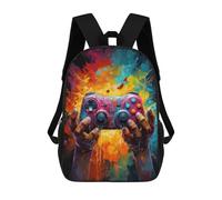 sinyumoney Vibrant Gaming Controller Artwork -168 3D Printed School Bag Children's School Backpack Schoolbags Travel Backpacks Casual Fashion Bag for Kids School Students 17inch