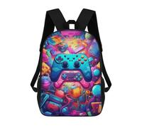 sinyumoney Vibrant Gaming Controller Artwork -20 Kids Backpack,School Backpack Kids School Bag 3D Printed Cartoon Large Capacity Backpack for Kids Boys And Girls 17inch