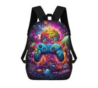 sinyumoney Vibrant Gaming Controller Artwork -26 Kids Backpacks,3D Personalized School Bookbags for Boys Girls Large Schoolbags Casual Daypack 17inch