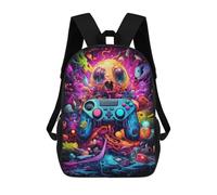 sinyumoney Vibrant Gaming Controller Artwork -28 Kids Backpack,School Backpack Kids School Bag 3D Printed Cartoon Large Capacity Backpack for Kids Boys And Girls 17inch