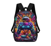 sinyumoney Vibrant Gaming Controller Artwork -30 Kids Backpacks Children Bag,Anime Bag,Large Capacity Kids Backpack, 3D Printed Children's,Student Schoolbag,Kids Boys Girls School Bag 17inch