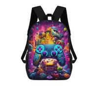sinyumoney Vibrant Gaming Controller Artwork -31 Kids Backpacks Children Bag,Anime Bag,Large Capacity Kids Backpack, 3D Printed Children's,Student Schoolbag,Kids Boys Girls School Bag 17inch