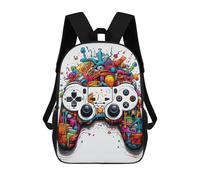 sinyumoney Vibrant Gaming Controller Artwork -42 Backpack School Backpack Kids School Bag Large Capacity Kids Backpack for School Rucksack 3D Book Bag Gifts for Kids 17inch