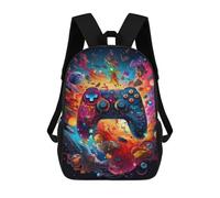 sinyumoney Vibrant Gaming Controller Artwork -52 Backpack Schoolbags for Boys Girls Casual Sport Daypack Elementary Primary Large Capacity Bookbags 17inch