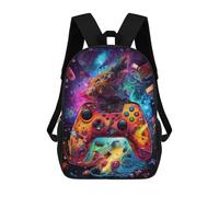 sinyumoney Vibrant Gaming Controller Artwork -57 3D Printed Children's School Backpack for Kids Travel Rucksacks Book Bags Kids School Bag 17inch