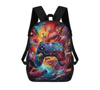 sinyumoney Vibrant Gaming Controller Artwork -61 3D Printed Children's School Backpack for Kids High Capacity Travel Rucksacks Book Bags Kids School Bag Back Pack 17inch