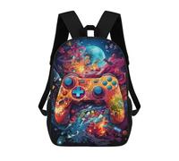 sinyumoney Vibrant Gaming Controller Artwork -64 Backpack 3D Print Kids Bag Elementary Students Daypack Lightweight School Bag for Children Girls Boys Nursery Lunch Pack 17inch