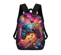 sinyumoney Vibrant Gaming Controller Artwork -65 Backpack Kids School Bag Boys Cartoon 3D Print Students Schoolbag Laptop Daypack for Boys Girls 17inch