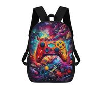 sinyumoney Vibrant Gaming Controller Artwork -69 Kids Children School Backpack Bookbags Casual Travel Rucksack Boys Girls Large Capacity Daypack 17inch