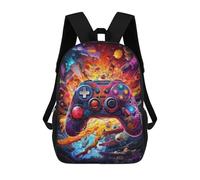 sinyumoney Vibrant Gaming Controller Artwork -77 Backpack Kids School Bag Boys Cartoon 3D Print Students Schoolbag Laptop Daypack for Boys Girls 17inch