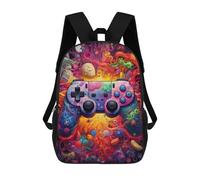sinyumoney Vibrant Gaming Controller Artwork -8 Kids Backpack, Backpack School Bag, Backpacks Kids School 3D Printed School Bags for Elementary And Middle School Students Teens Birthday Gift 17inch