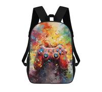 sinyumoney Vibrant Gaming Controller Artwork -9 Backpack Schoolbags for Boys Girls Casual Sport Daypack Elementary Primary Large Capacity Bookbags 17inch