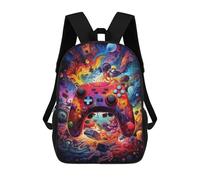 sinyumoney Vibrant Gaming Controller Artwork -97 Backpacks 3D Printed School Bag Casual Kids Fashion School Bag for Boys Middle School Students School 17inch