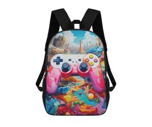 sinyumoney Vibrant Gaming Controller Fantasy Kids School Backpack 3D Printed Backpacks Fashion School Bag Rucksacks for Boys Elementary And Middle School Students 17inch