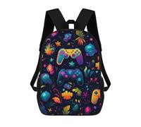 sinyumoney Vibrant Gaming Controllers -26 3D Printed Children's School Backpack for Kids High Capacity Travel Rucksacks Book Bags Kids School Bag Back Pack 17inch