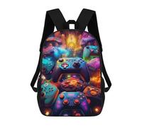sinyumoney Vibrant Gaming Controllers -27 Backpack Kids School Bag Boys Cartoon 3D Print Students Schoolbag Laptop Daypack for Boys Girls 17inch